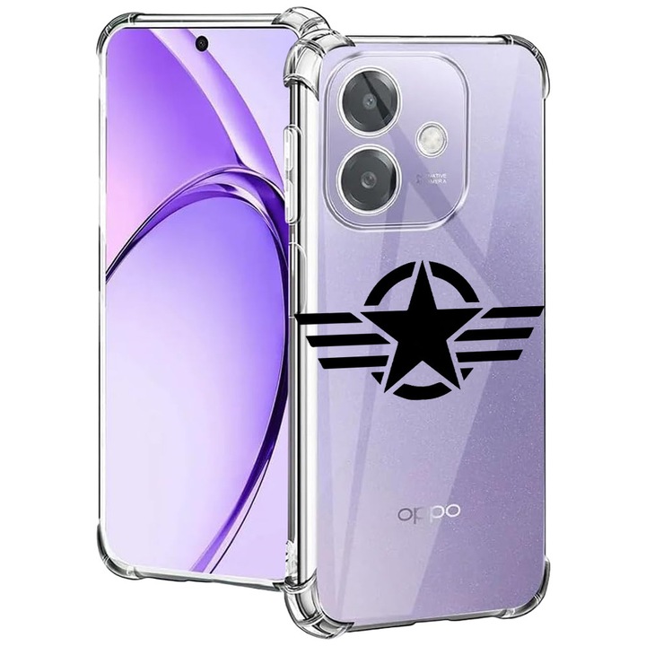 BestCase® Husa pentru OPPO A60 5G / A40 / A40M, Anti Shock 1.5MM, U.S. Army Star, Protectie camera, ecran si colturi, 2004575 AS 1661