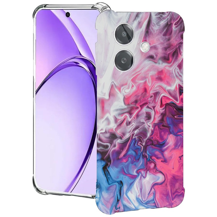 BestCase® Husa pentru OPPO A60 5G / A40 / A40M, Anti Shock 1.5MM, Marble Pink and Blue, Protectie camera, ecran si colturi, 2004575 AS 891