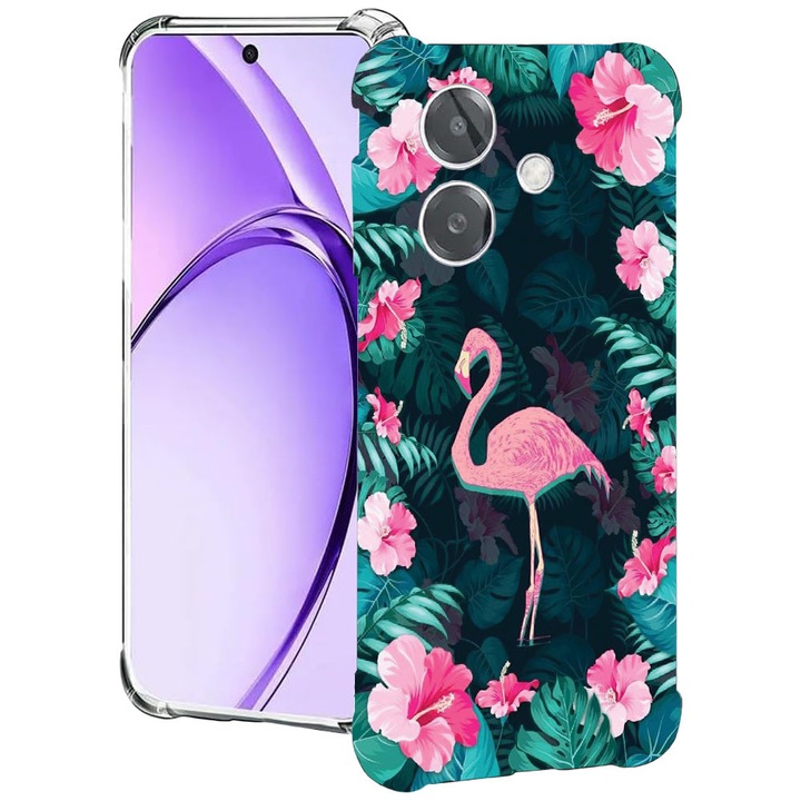 BestCase® Husa pentru OPPO A60 5G / A40 / A40M, Anti Shock 1.5MM, Flamingo, Protectie camera, ecran si colturi, 2004575 AS 247