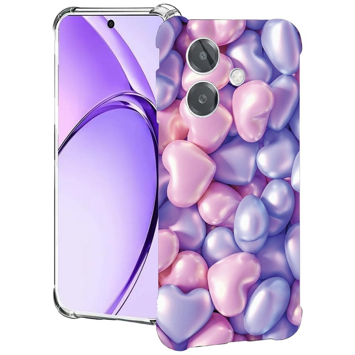 BestCase® Husa pentru OPPO A60 5G / A40 / A40M, Anti Shock 1.5MM, Colored Hearts, Protectie camera, ecran si colturi, 2004575 AS 1146