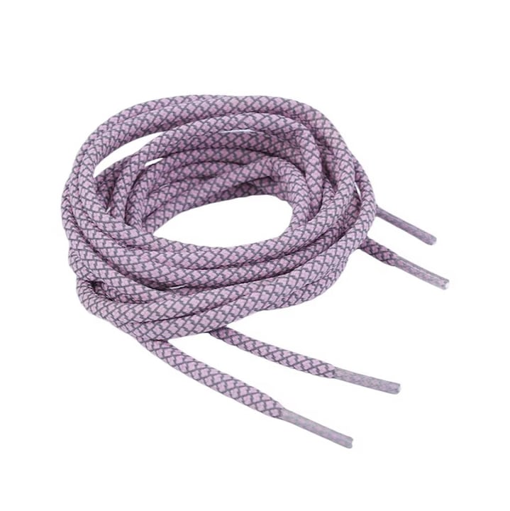 Sireturi rotunde reflectorizante, 130cm, roz pudrat