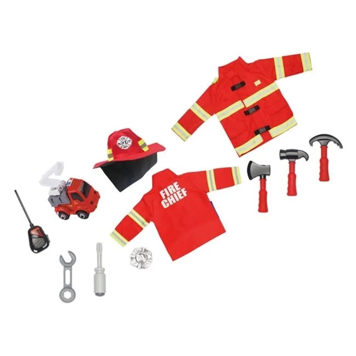 Costum Deghizare Pompier cu Accesorii pentru Copii 3-6 ani