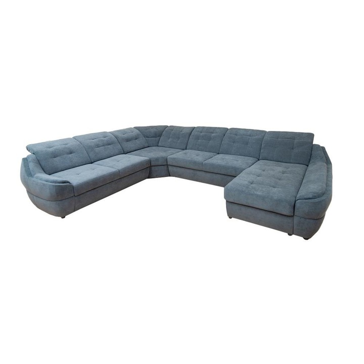 Coltar Extensibil Space XXL Gri Albastrui - Vega 35 Stanga, 375 x 310 x 86 cm