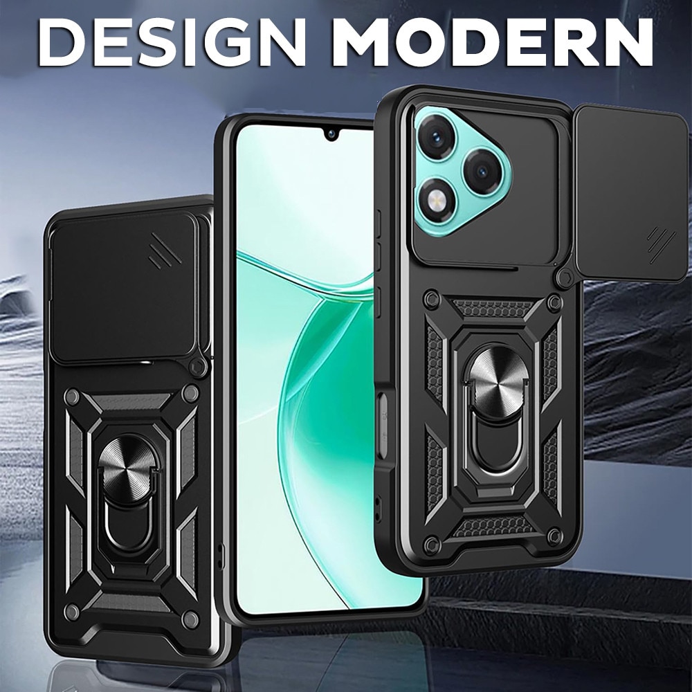 Husa pentru Honor 400 DaDen® Hybrid Armor Kickstand, Slider Camera, Antisoc, Protectie Superioara, Negru
