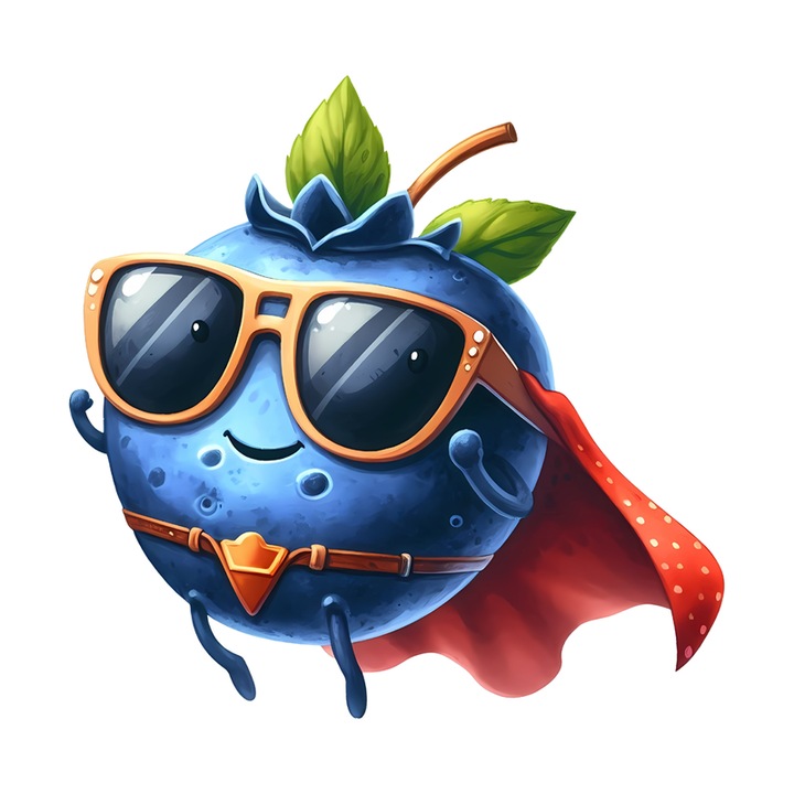 Sticker Afine amuzant de vara super erou, Fructe, Autoadeziv, Cri-Flo, Marime 6 cm