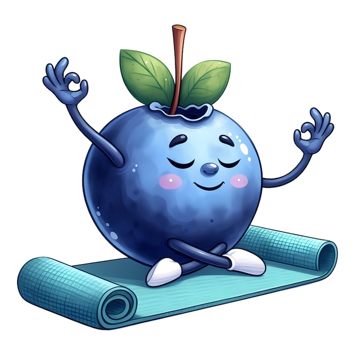 Sticker Afine amuzant de vara yoga, Fructe, Autoadeziv, Cri-Flo, Marime 8 cm