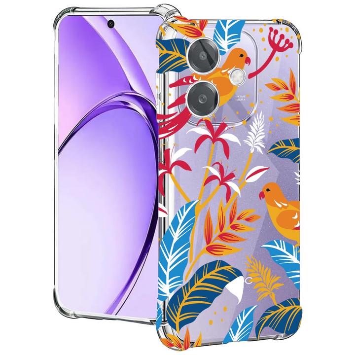 BestCase® Husa pentru OPPO A60 5G / A40 / A40M, Anti Shock 1.5MM, Colored Birds, Protectie camera, ecran si colturi, 2004575 AS 769