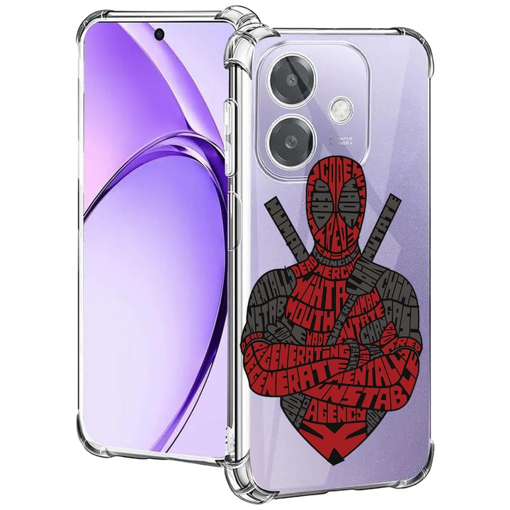 BestCase® Husa pentru OPPO A60 5G / A40 / A40M, Anti Shock 1.5MM, Calligraphy Dead Red, Protectie camera, ecran si colturi, 2004575 AS 1520