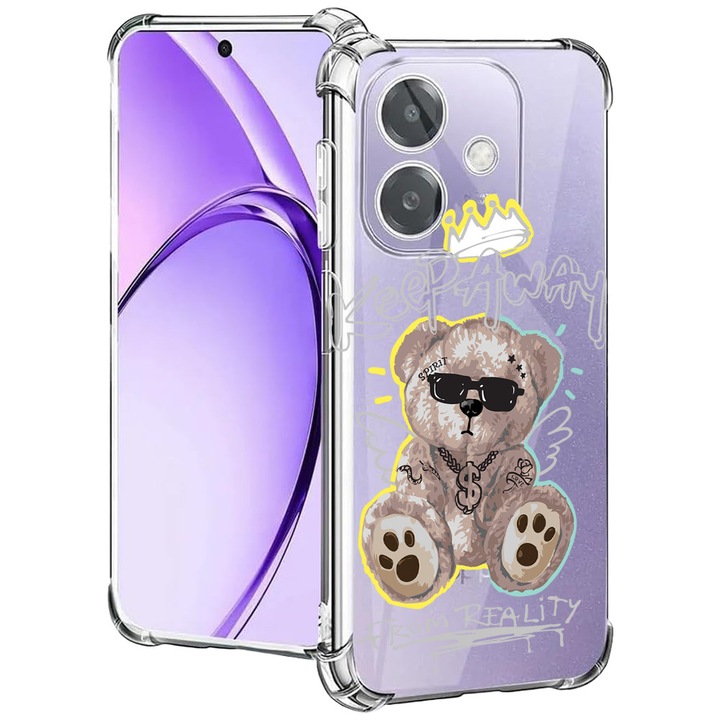BestCase® Husa pentru OPPO A60 5G / A40 / A40M, Anti Shock 1.5MM, Teddy Bear Keep Away, Protectie camera, ecran si colturi, 2004575 AS 1562