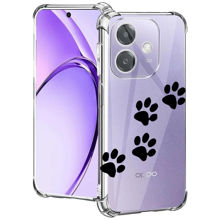 BestCase® Husa pentru OPPO A60 5G / A40 / A40M, Anti Shock 1.5MM, Paw Prints, Protectie camera, ecran si colturi, 2004575 AS 1668