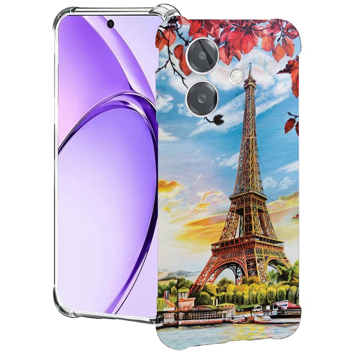 BestCase® Husa pentru OPPO A60 5G / A40 / A40M, Anti Shock 1.5MM, Paris Eiffel Tower, Protectie camera, ecran si colturi, 2004575 AS 1371
