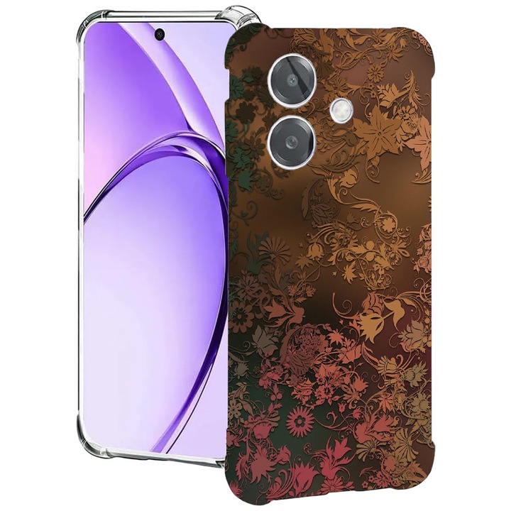 BestCase® Husa pentru OPPO A60 5G / A40 / A40M, Anti Shock 1.5MM, Golden Feathers, Protectie camera, ecran si colturi, 2004575 AS 1152