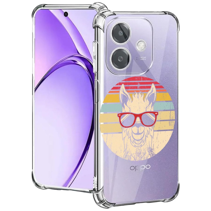 BestCase® Husa pentru OPPO A60 5G / A40 / A40M, Anti Shock 1.5MM, Oldschool LLama, Protectie camera, ecran si colturi, 2004575 AS 1818