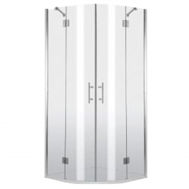 ABELIA cabina de dus curbata cu usa cu deschidere dubla 90x90x200 cm sticla transparenta