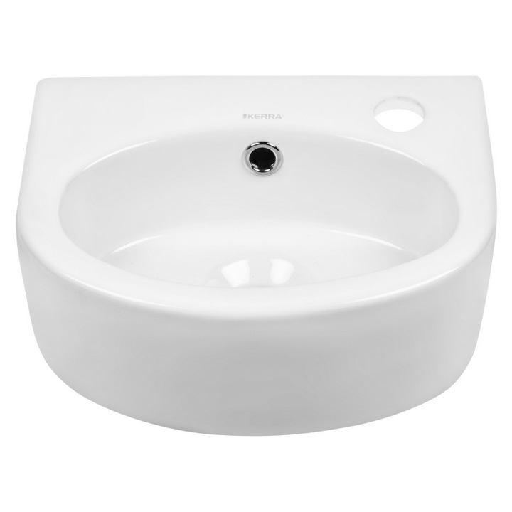 Lavoar cu design ceramic, Kerra, KR-601, 34x26 cm, Alb