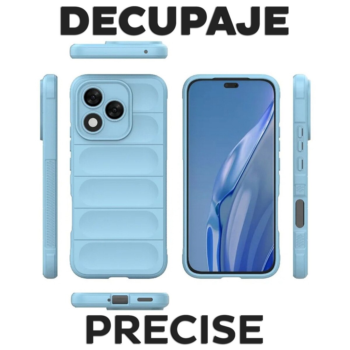 Husa pentru Honor 400 Lite DaDen® Magic Shield, Antisoc, Interior microfibra, TPU, Albastru
