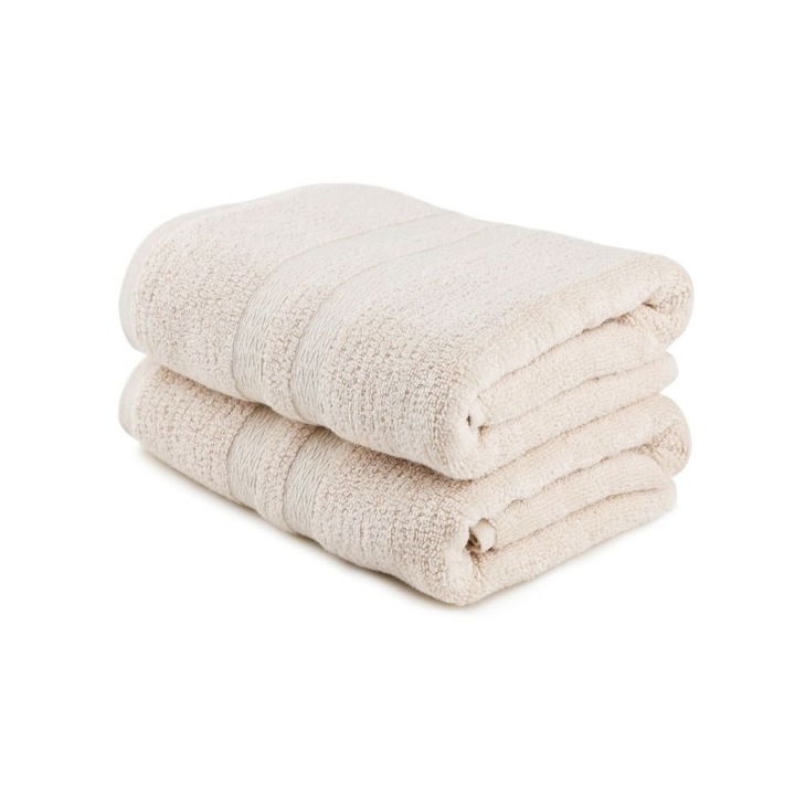 Комплект от 2 кърпи 50x90см, памук и бамбук, Hobby Home, Ayliz Cappuccino