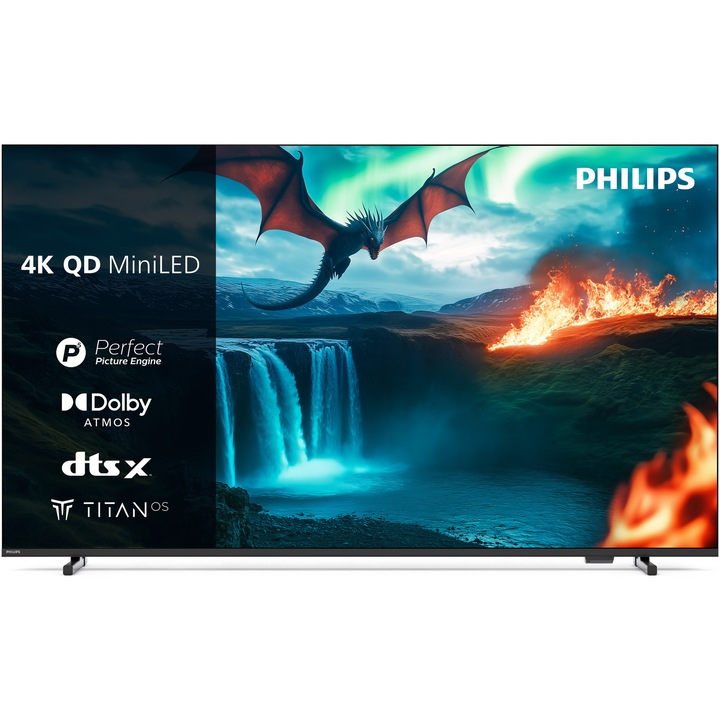 Телевизор Philips QD-MiniLED 55MLED820, 55" (139 см), Smart TV, 4K Ultra HD, Клас F (Модел 2025)