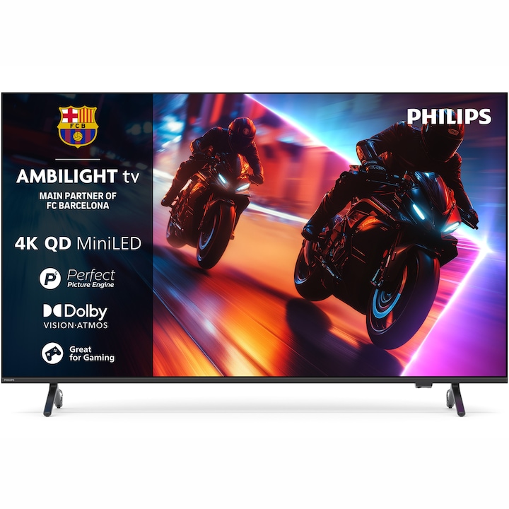 Televizor Philips AMBILIGHT tv QD-MiniLED 75MLED920, 189 cm, Smart TV, 4K Ultra HD, 100Hz, Clasa F (Model 2025)