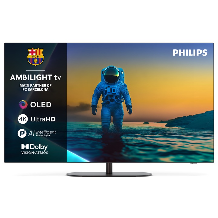 Televizor Philips AMBILIGHT tv OLED 42OLED820, 106 cm, Google TV, 4K Ultra HD, 100Hz, Clasa G (Model 2025)