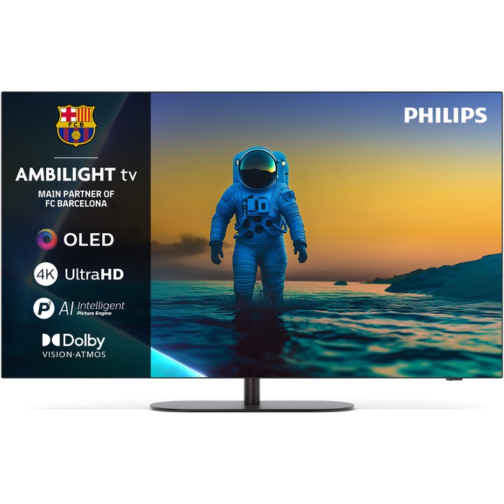 Телевизор Philips AMBILIGHT tv OLED 65OLED820, 65" (164 см), Google TV, 4K Ultra HD, 100Hz, Клас F (Модел 2025)