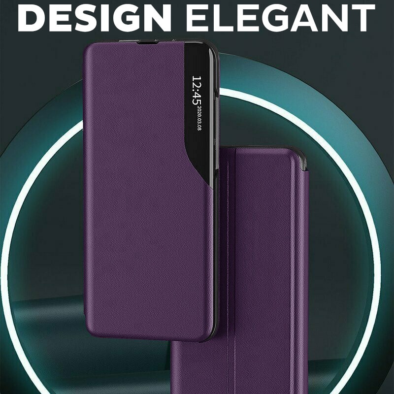 Husa pentru Honor 400 Lite Tip Carte, S-View, Functie de Stand, Calitate Premium, Antisoc, Protectie Sporita, Mov
