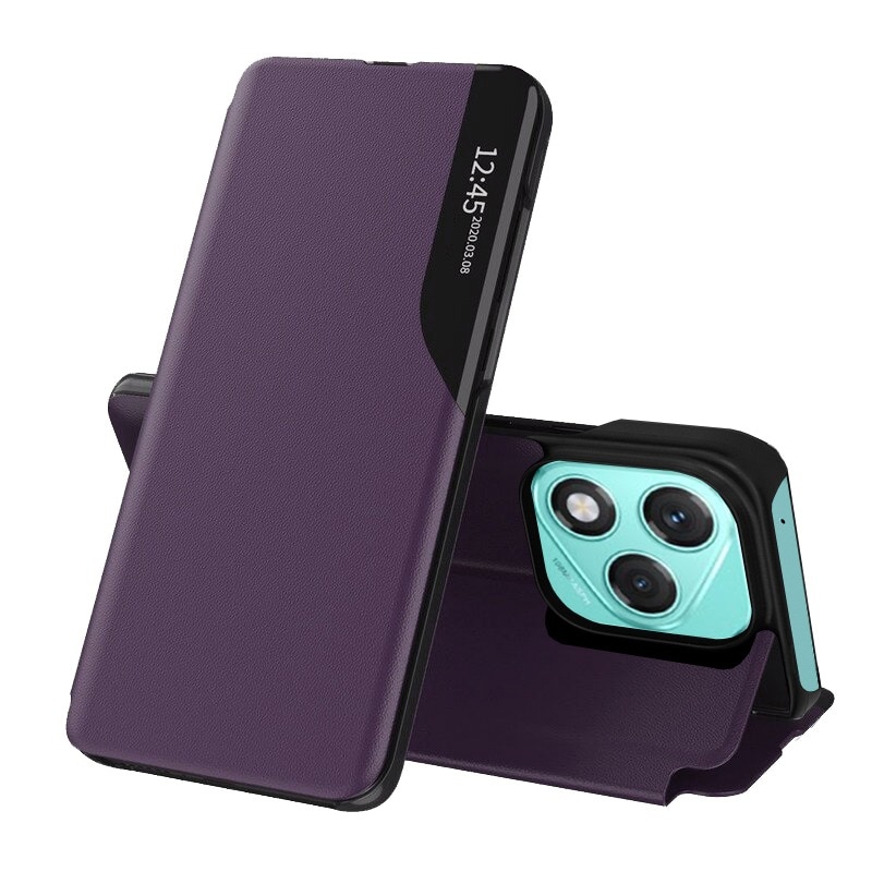 Husa pentru Honor 400 Lite Tip Carte, S-View, Functie de Stand, Calitate Premium, Antisoc, Protectie Sporita, Mov