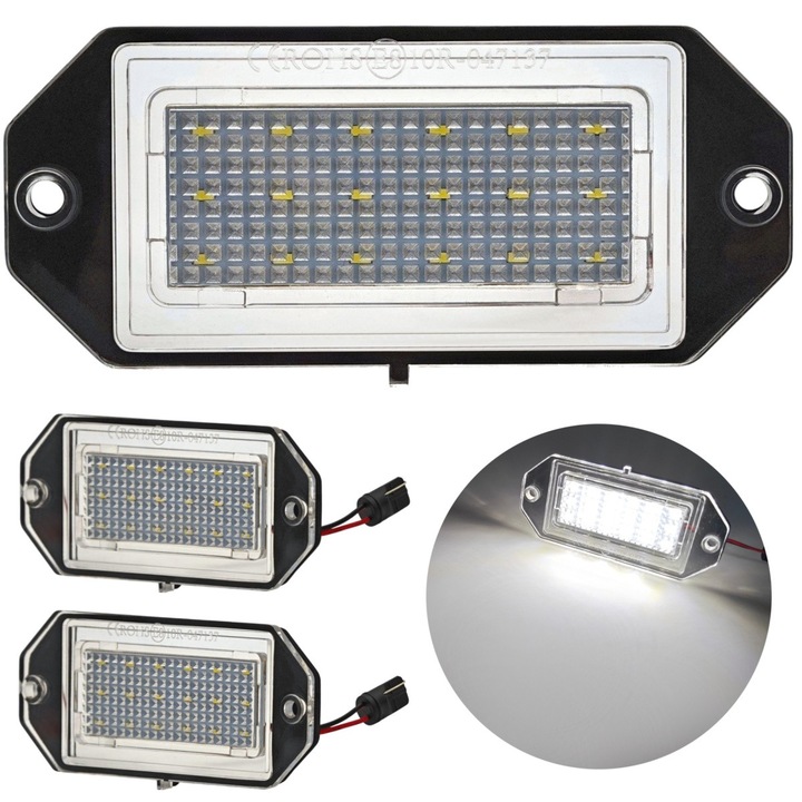 Lampi LED pentru placuta de inmatriculare, motoLEDy, Set 2 bucati, 500 lumeni, CANBUS fara erori, Alb Xenon 5500K, 12V, 18 LED-uri/bucata, Durata de viata 50.000 ore, Rezistente la socuri si umiditate, Omologare E8, Compatibil Volvo