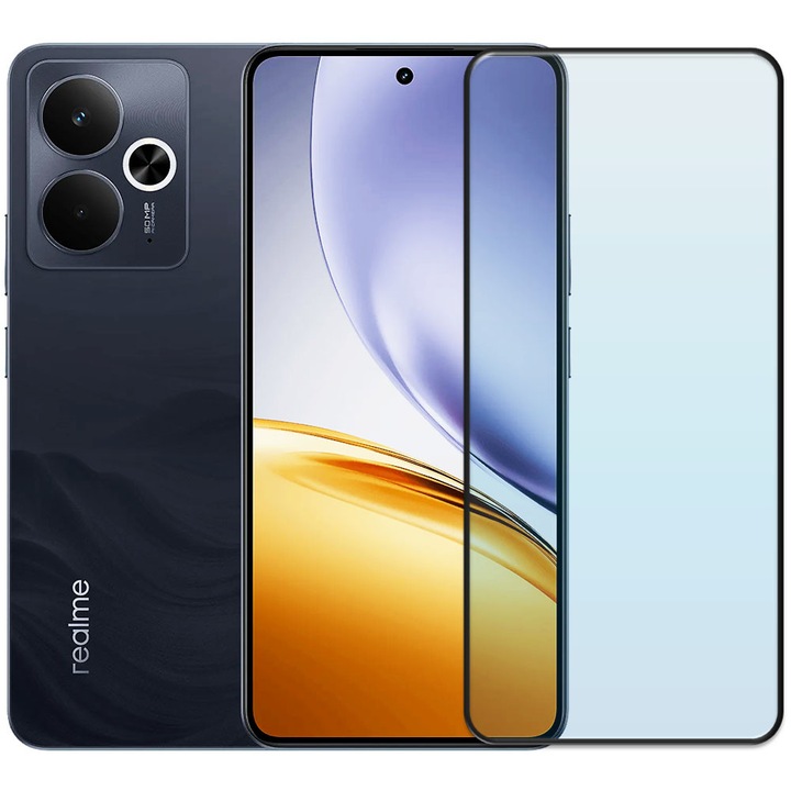 Folie din sticla securizata pentru Realme 14T 5G, HAMSTERBOX Glass Shield, Protectie completa ecran, Full face, Aplicare rapida, Case Friendly, Transparenta