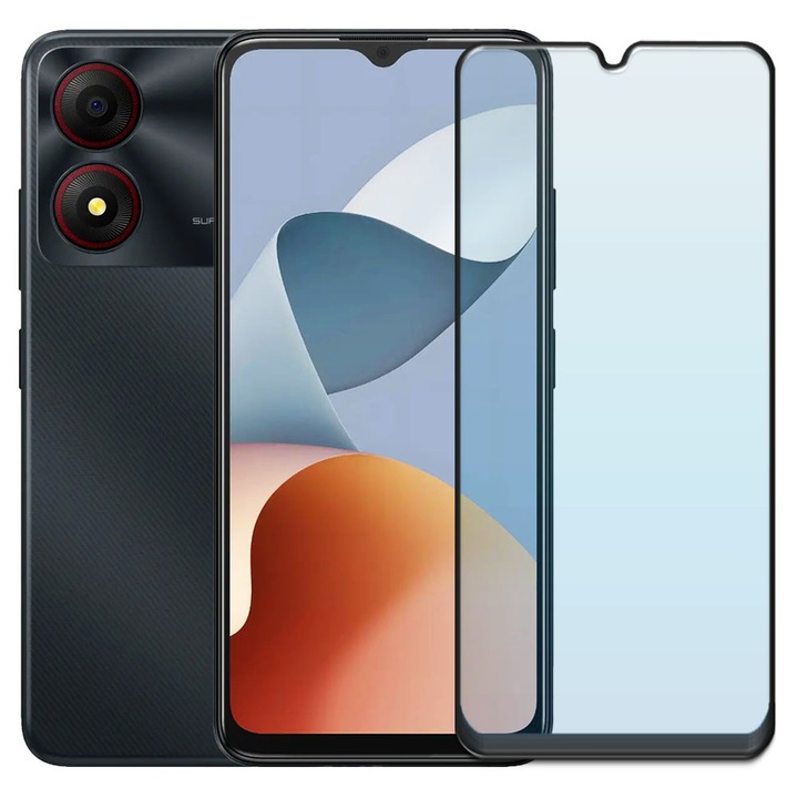 Folie din sticla securizata pentru ZTE Blade A34, HAMSTERBOX Glass Shield, Protectie completa ecran, Full face, Aplicare rapida, Case Friendly, Transparenta