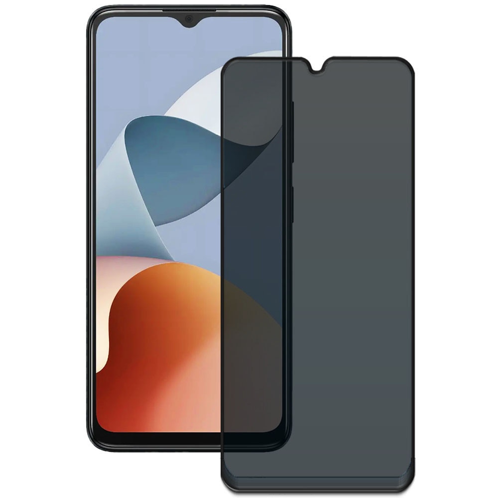 Folie din sticla securizata pentru ZTE Blade A34, HAMSTERBOX Privacy Shield, Protectie completa ecran, Full face, Aplicare rapida, Case Friendly, Negru