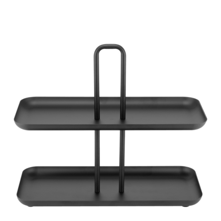 Suport dreptunghiular bufet Culinaro cu 2 nivele 35x16xh29, 8cm, negru mat