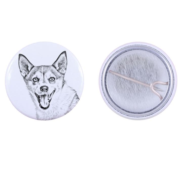 Insigna pentru caine, Art-Dog, Puffin Norvegian, metalica, usoara, Alb/Negru