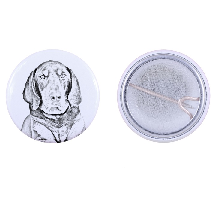 Insigna pentru caine, Art-Dog, metalica, usoara, Alb/Negru