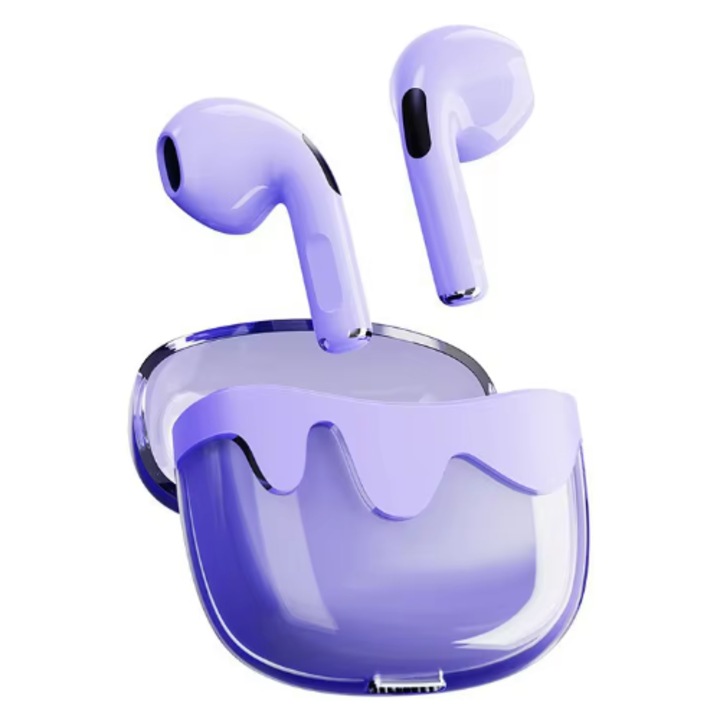 TWS BT 5.4 félig fülbe helyezhető vezeték nélküli fejhallgató, Bluetooth félig átlátszó ABS anyagból, hívászajcsökkentés, sport fejhallgató férfiaknak és nőknek - MOV