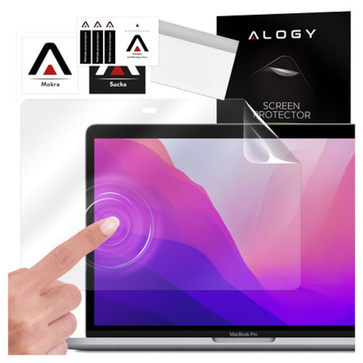 Folie protectie mata Alogy pentru MacBook Pro 13" si MacBook Air 13", 299x195mm, set complet