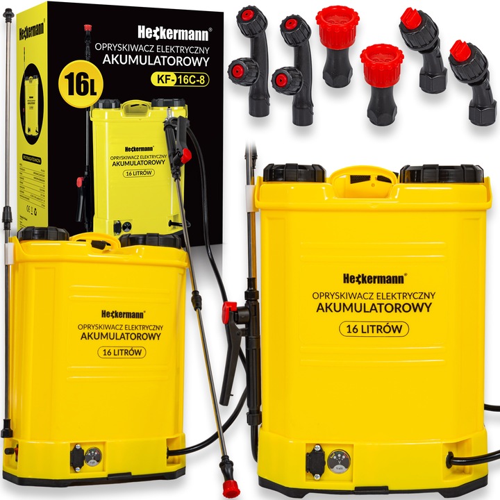 Pulverizator electric 16L, Heckermann, acumulator, 5.6 bar, 360cm raza de pulverizare