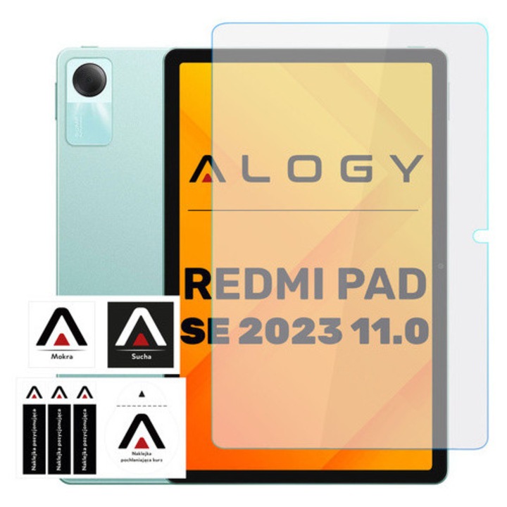 Protector de ecran din sticla securizata Alogy Pro+ 9H pentru Xiaomi Redmi Pad SE 11.0" 2023, 162x250mm