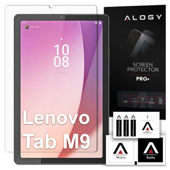 Alogy Pro+ 9H edzett üveg képernyővédő fólia Lenovo Tab M9 2023 készülékhez, 130x209mm, komplett szett