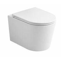 Vas WC, Keramka®, Vas de Toaleta Atena Rimless cu Capac SoftClose, Vas WC Suspendat cu Design Modern si Sistem de Spalare fara Rama pentru Igiena Sporita, Vas Toaleta Suspendat din Ceramica Sanitara Rezistenta, Montaj pe Perete, Alb
