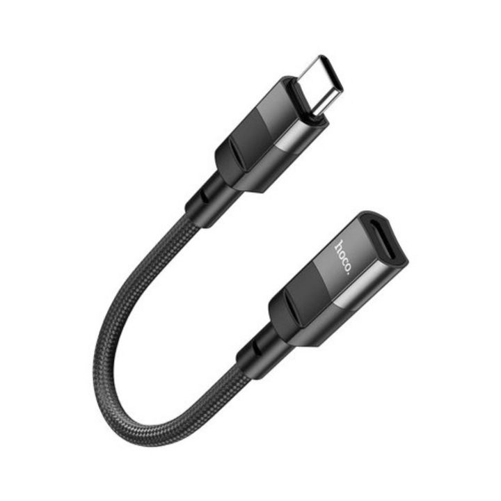 Hoco USB-C - Lightning 3A OTG adapter, 10 cm, fekete