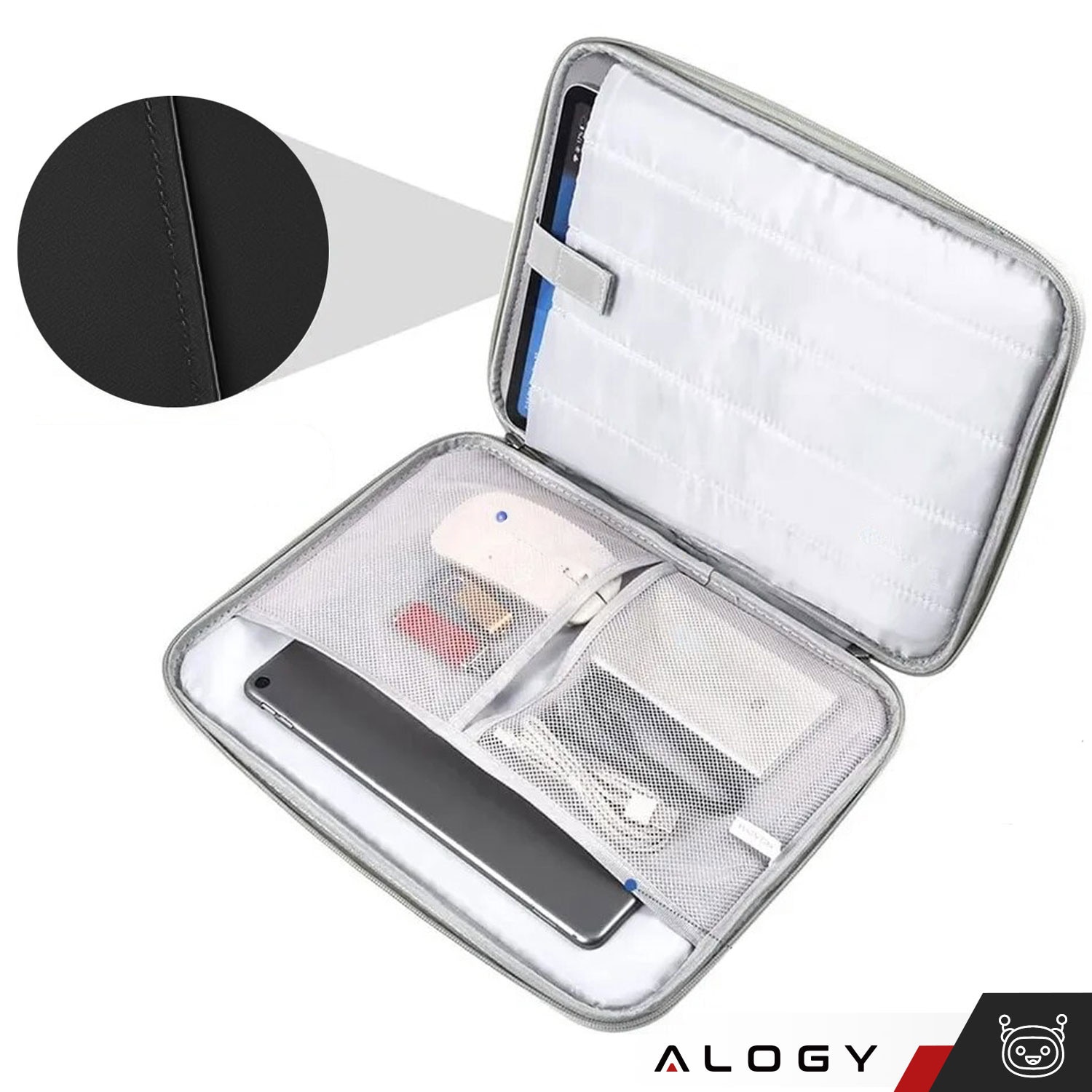 Etui universal pentru tableta, Alogy, 11 inch, impermeabil, 4 compartimente, 30.3x23.5x3cm