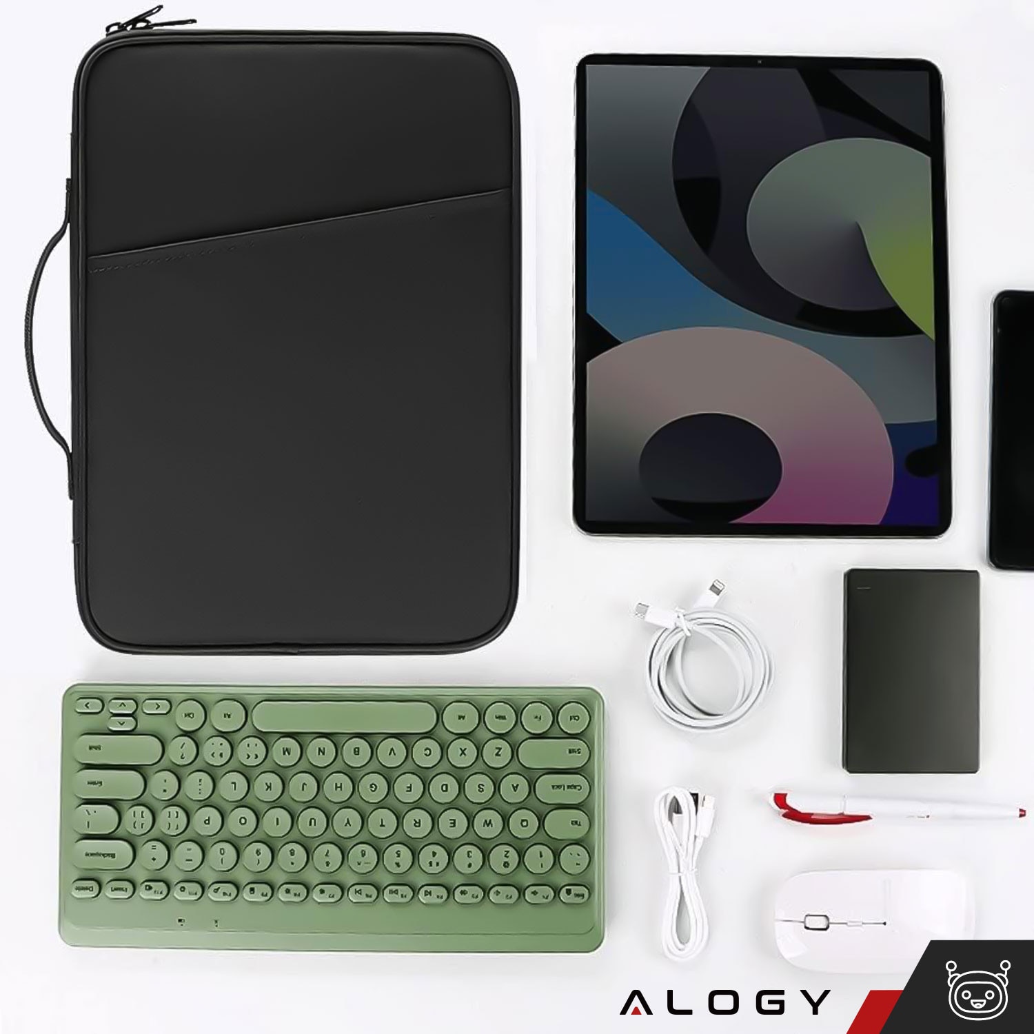 Etui universal pentru tableta, Alogy, 11 inch, impermeabil, 4 compartimente, 30.3x23.5x3cm
