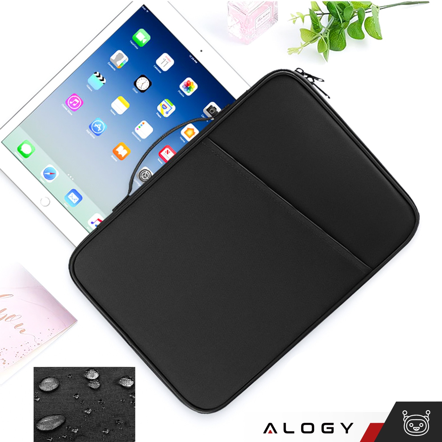 Etui universal pentru tableta, Alogy, 11 inch, impermeabil, 4 compartimente, 30.3x23.5x3cm