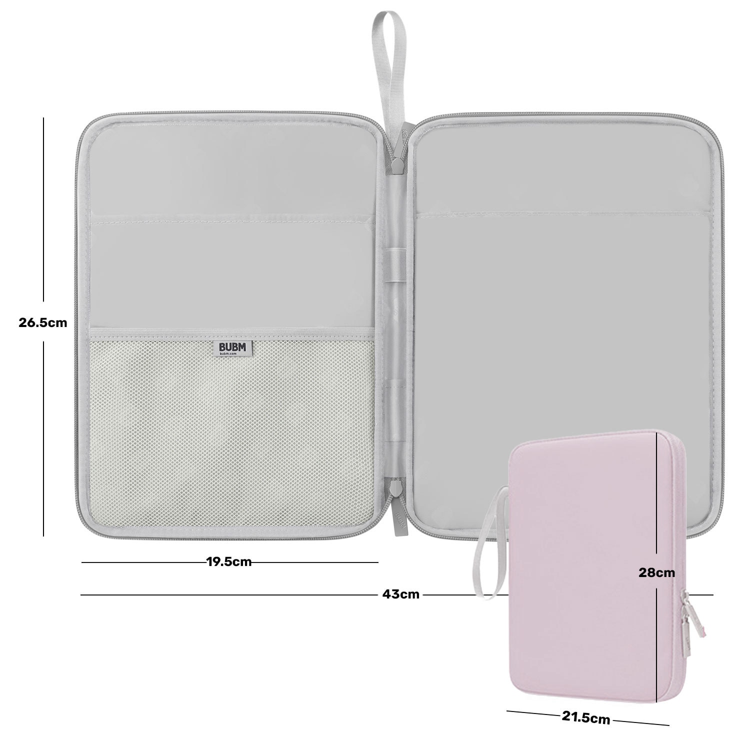 Torba universala pentru tableta, Bubm, 10.9 inch, waterproof, 28x21.5x2.5cm, set cu 3 buzunare