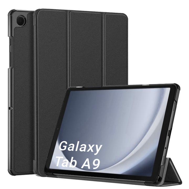 Etui Smart pentru Samsung Galaxy Tab A9 8.7, negru, cu functie de suport