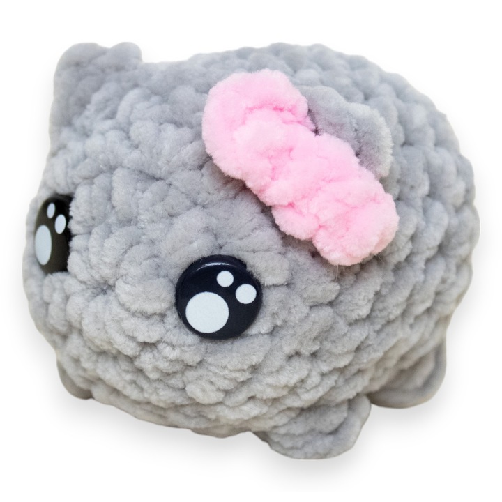 Плюшена играчка, Плетена, Тъжен хамстер мем, Миринка, ръчно изработена, 7 см