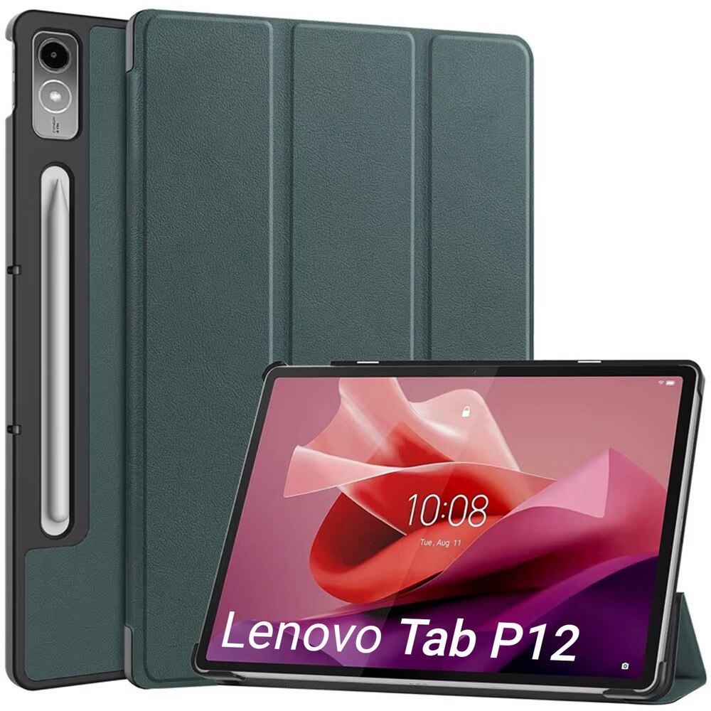 Etui Smart Case set pentru Lenovo Tab P12 TB370, verde, 12,7"