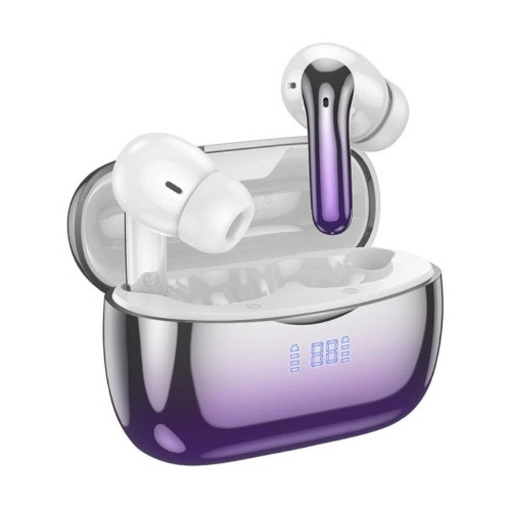 HOCO EQ16 Bluetooth kihangosító, TWS, ANC, lila