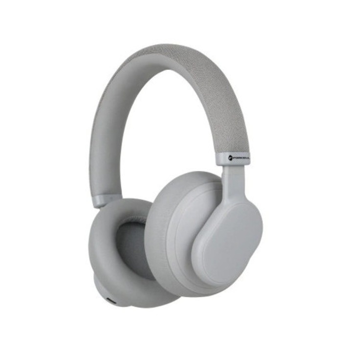 Casti wireless Forcell F-Audio ANC Touch Beat, reducere zgomot, gri, 30h, Bluetooth 5.3